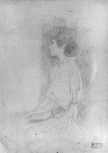 影に座る少女 作： Gustav Klimt