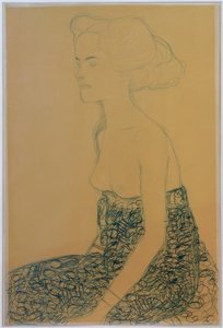 左半分に座って 作： Gustav Klimt