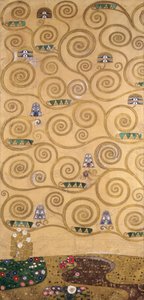 ベルギー、ブリュッセルのストクレ宮フリーズのスケッチ（紙に水彩、鉛筆画） 作： グスタフ・クリムト