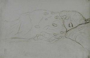 スリーピング・ヌード 作： Gustav Klimt