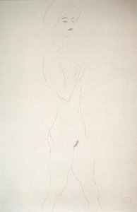 スタンディングヌード（紙に鉛筆） 作： Gustav Klimt