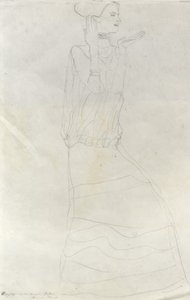 両手を挙げて立つ女性 作： Gustav Klimt