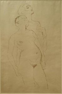 立っている恋人（アダムとイブのための研究） 作： Gustav Klimt