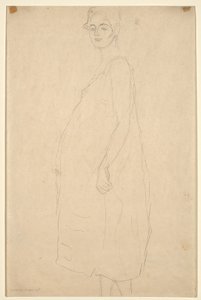 着飾った妊婦の習作 1915-16年頃 シミリ和紙に鉛筆 作： Gustav Klimt