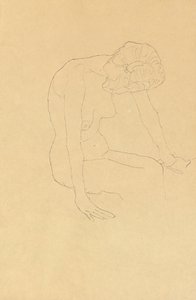 女性ヌードの研究、1908年から1909年頃 作： Gustav Klimt