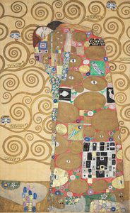 ストクレット フリーズ、詳細: フルフィルメント 抱擁、1905-1909 年。 作： Gustav Klimt