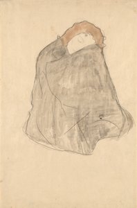 座っている女性、1908年から1909年 作： Gustav Klimt