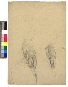 Zwei Handstudien, Finger ans Ohr gelegt 作： グスタフ・クリムト