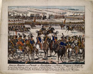 カリシュでのロシアとプロイセンのパレード 1835 年、c. 1850年 作： Gustav Kühn