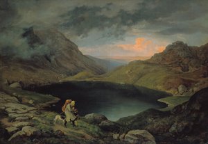 リーゼンゲビルゲの湖、1839年 作： Gustav Karl Ludwig Richter