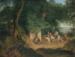1831年、アリッチャの森の中の井戸 作： Gustav Karl Ludwig Richter