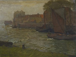 ヴェールの港で 作： Gustav Schönleber