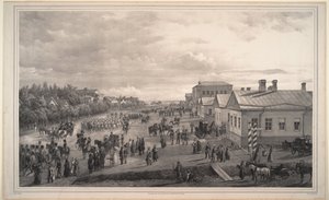 クラスノエセロを通るシュヴァリエガルドのパレード、1848 作： Gustav Schwarz