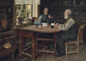 コーヒーレスト（ブレイク） 1900年（キャンバスに油彩） 作： Gustav Wentzel