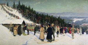 フィエルケンヒルでのスキー大会