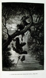 ピエール・テオフィル・ゴーティエ（1811-1872）による「Le Capitaine Fracasse」のギュスターヴ・ドレによるイラストフランス人、作家、詩人、画家、美術評論家。 ゴーティエはロマン主義の擁護者であり、ゴーティエの作品は分類が難しく、m の参考資料として残っています。 作： Gustave (after) Dore