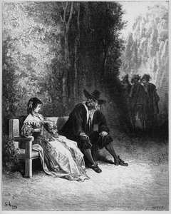 ジャン・ド・ラ・フォンテーヌ（ラフォンテーヌ）（1621-95）の「寓話」より「娘」-ギュスターヴ・ドーア（1832-83）の手によるエングレーヴィング-個人蔵 作： Gustave (after) Dore