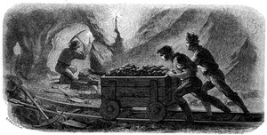 石英鉱業、カリフォルニア、1859年。 作： Gustave Adolphe Chassevent Bacques