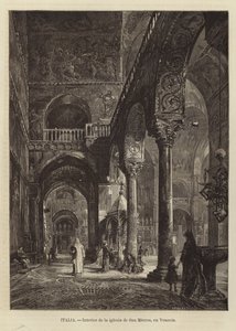 ヴェネツィアのサンマルコ寺院の内部 作： Gustave Bauernfeind
