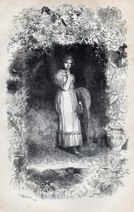 Tholomyesによる恋するファンティーヌの肖像 - Gustave Brion (1824-1877)による「The Miserables - First part」のためのイラスト。ヴィクトル・ユーゴー（1802-1885）の「ファンティーヌ」1862年作