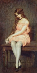 赤いドレスの少女 作： Gustave Brisgand
