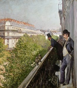 バルコニー、オスマン大通り、1880年 作： Gustave Caillebotte