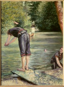 水浴客。絵画：ギュスターヴ・カイユボット（1848-1894 作： Gustave Caillebotte