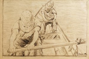 イエールのボート漕ぎ 作： Gustave Caillebotte