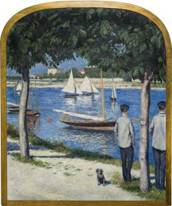 ラベルジュデュプチジェヌヴィリエとセーヌ川、1890年。 作： Gustave Caillebotte
