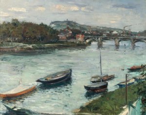 銀行とアルジャントゥイユ橋 作： Gustave Caillebotte
