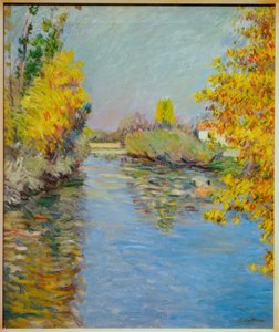 セーヌ川の小さな腕、オートネ効果 作： Gustave Caillebotte