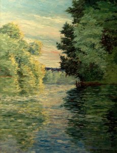 アルジャントゥイユ近くのセーヌ川の小さな腕 作： Gustave Caillebotte