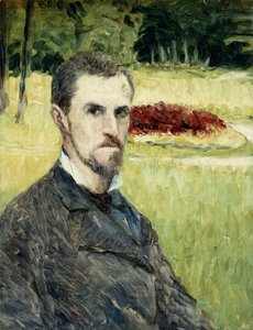 彼自身による芸術家の肖像;アーティスト自身の肖像、1875-1877 作： Gustave Caillebotte