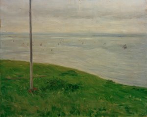 海沿いの牧草地、ノルマンディー 作： Gustave Caillebotte