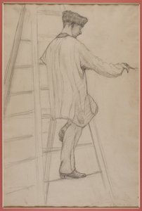 ペンキ職人のための勉強梯子の上の男 作： Gustave Caillebotte