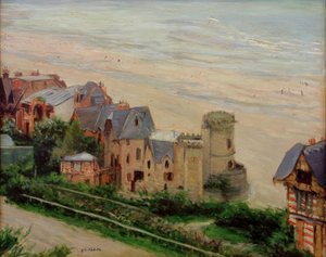 トルヴィル、ビーチ、ヴィラ 作： Gustave Caillebotte