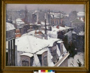 雪の下の屋根と呼ばれる屋根（雪効果）の表示 作： Gustave Caillebotte