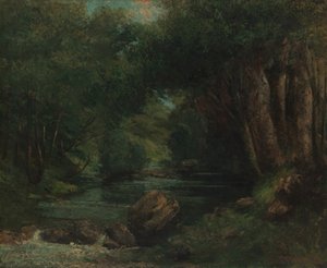 森の中の小川、カリフォルニア州。 1868-77。 作： Gustave Courbet