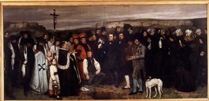 オルナンのお葬式。ギュスターヴ・クールベ（1819-1877）の絵画 作： Gustave Courbet