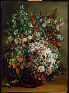 花瓶の花の花束 作： Gustave Courbet