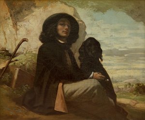 黒犬とクールベ 作： Gustave Courbet