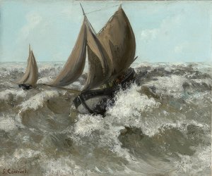 ヨット（海）。 1869年頃 作： Gustave Courbet