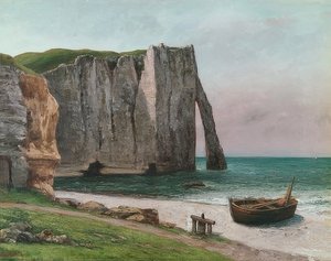 フェルセンフォンエトルタ（エトルタの断崖）。 UM 1869 作： Gustave Courbet