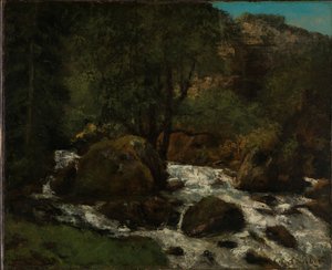 フォレストストリーム、ジュラ、1860年代。 作： Gustave Courbet
