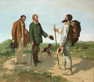 会議、またはこんにちはクールベ氏 作： Gustave Courbet