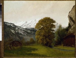 スイス、インターラーケンの風景 作： Gustave Courbet