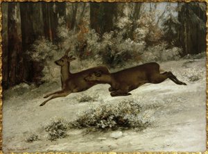 ル・チェンジ、フランシュ・コンテの鹿狩りエピソード 作： Gustave Courbet
