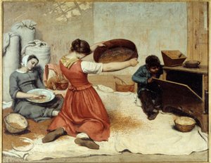 Les sibleuses de ble ギュスターヴ・クールベ（1819-1877）の絵画 1854年 薄さ 1,31 x 1,67 m ナント、ボザール美術館 作： Gustave Courbet