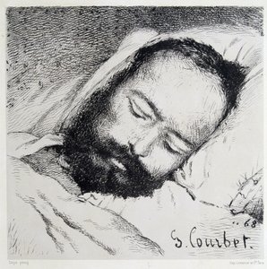 1865年1月20日、プルードンの葬儀場での肖像 - ギュスターヴ・クールベ作 作： Gustave Courbet