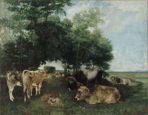 ヘイズシーズン、ダブス山脈で昼寝 作： Gustave Courbet